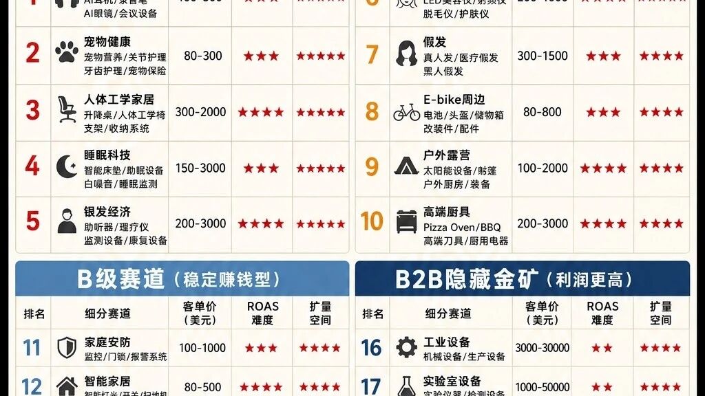 别瞎选品，这20个赛道才是独立站隐形印钞机