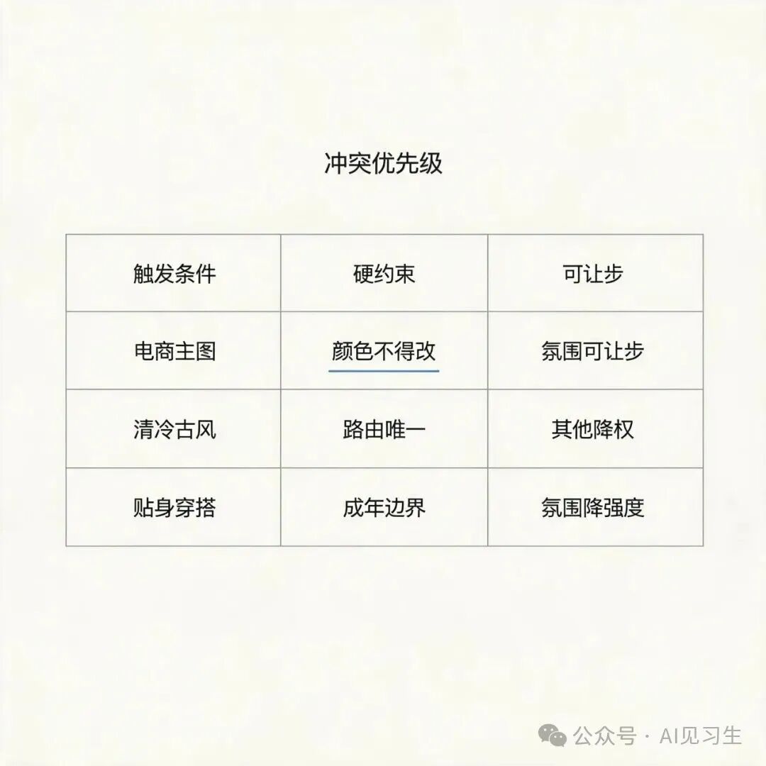 冲突优先级决策表
