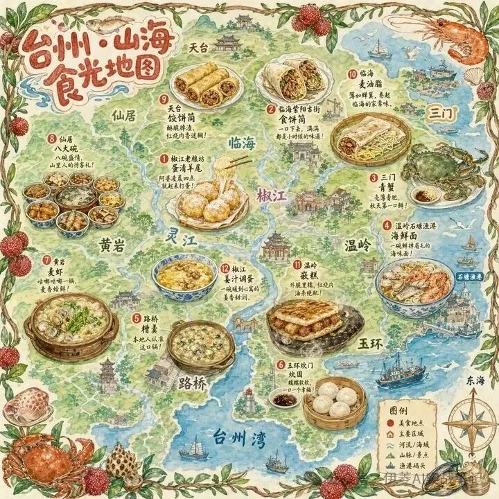 台州山海食光地图